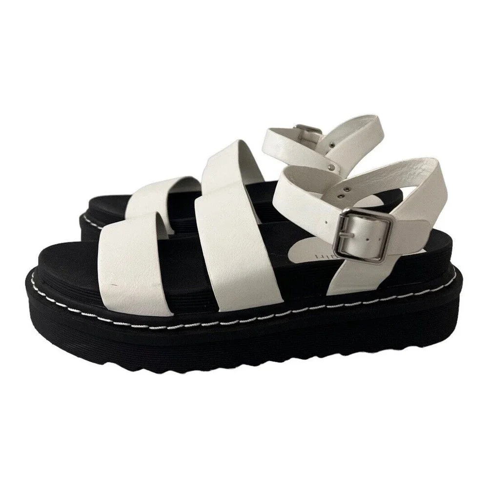Madden Girl Womens Size 9.5 Doral White Strappy Platform Sandal - Picture 4 of 7
